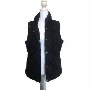 Eddie Bauer Black Puff Goose Down Vest Size Medium